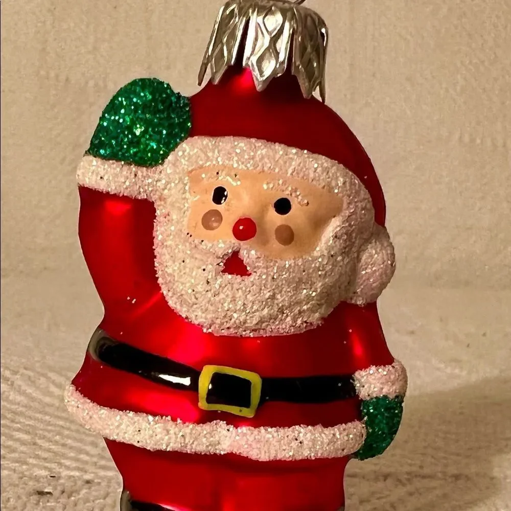 Vintage Blown Glass Ornaments Set of 4 Santa Claus NOS EVC No Box.